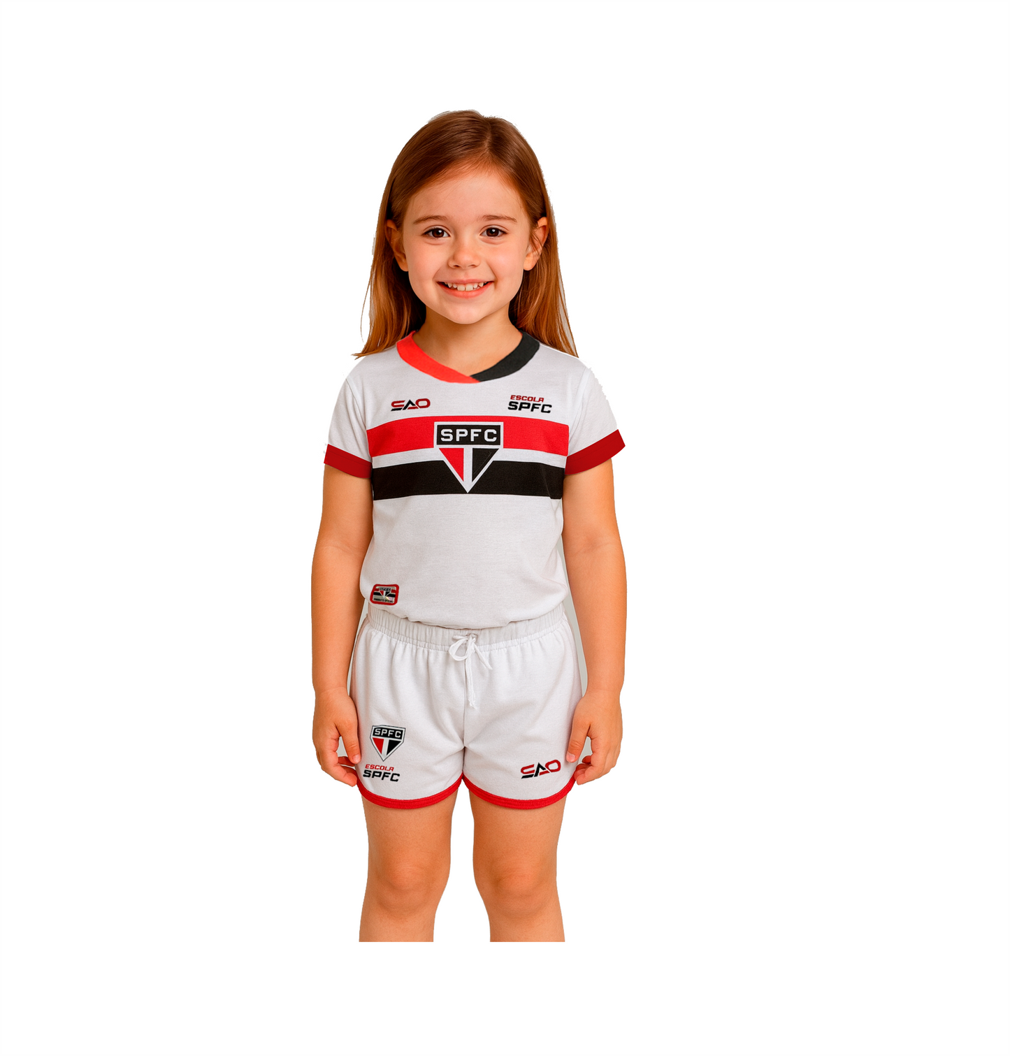 UNIFORME DE JOGO FEMININO – MODELO 1 (ESCOLAS SPFC)