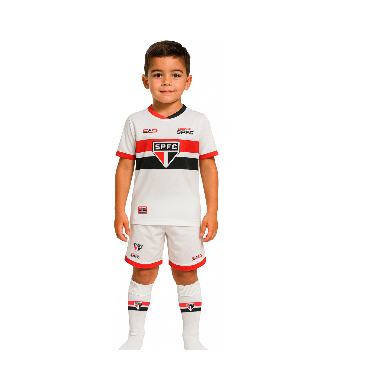 KIT UNIFORME 1 JOGO  – MODELO MANGA CURTA (ESCOLAS SPFC)
