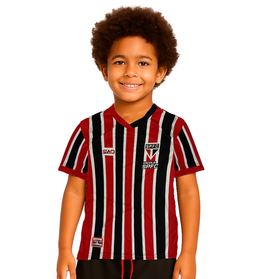 CAMISA UNIFORME 2 JOGO  – MODELO MANGA CURTA (ESCOLAS SPFC)