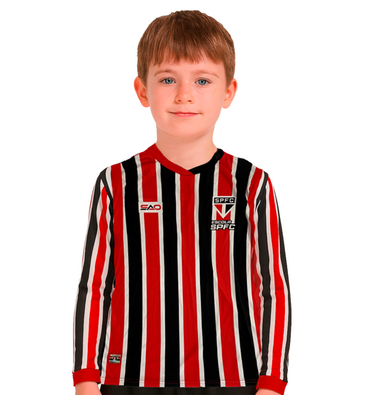 CAMISA UNIFORME 2 JOGO  – MODELO MANGA LONGA (ESCOLAS SPFC)