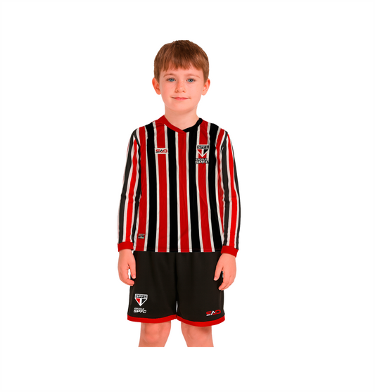 KIT UNIFORME 2 JOGO  – MODELO MANGA LONGA (ESCOLAS SPFC)