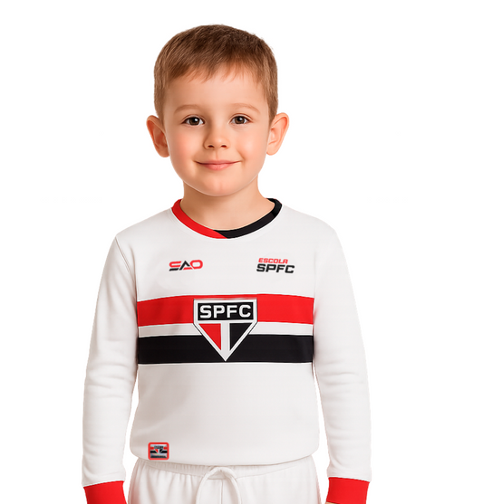 CAMISA UNIFORME 1 JOGO  – MODELO MANGA LONGA (ESCOLAS SPFC)
