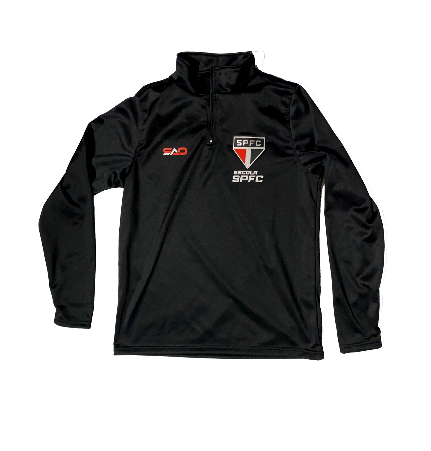 BLUSA MEIO ZÍPER ( PRETO )–  BORDADO